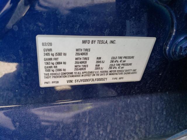Photo 14 from auction – 2020 TESLA MODEL Y with VIN 5YJYGDEF3LF000521