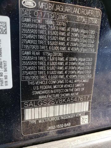 Photo 14 from auction – 2019 LAND ROVER RANGE ROVE with VIN SALGS2SV8KA547617