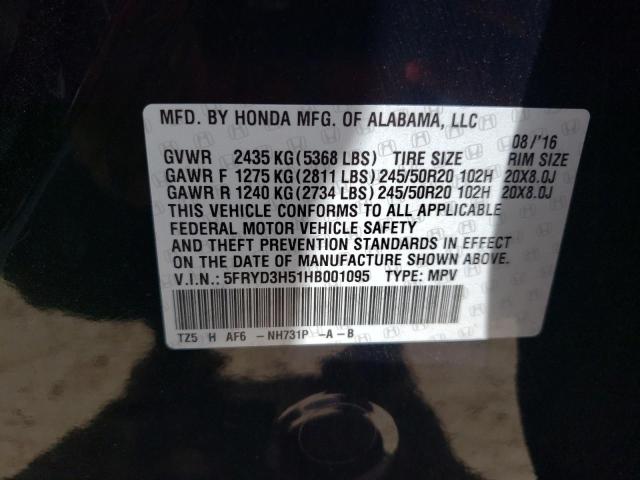Photo 14 from auction – 2017 ACURA MDX TECHNO with VIN 5FRYD3H51HB001095