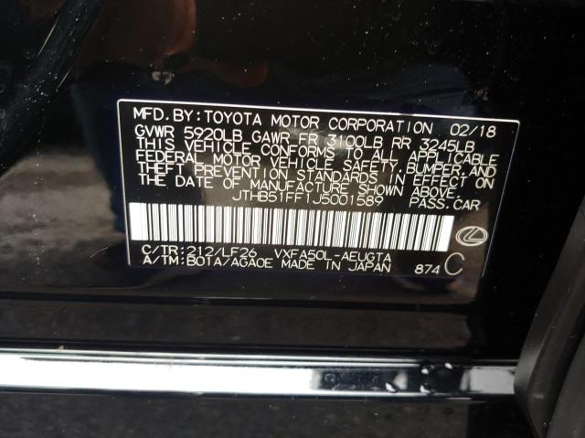 Photo 10 from auction – 2018 LEXUS LS 500 BAS with VIN JTHB51FF1J5001589