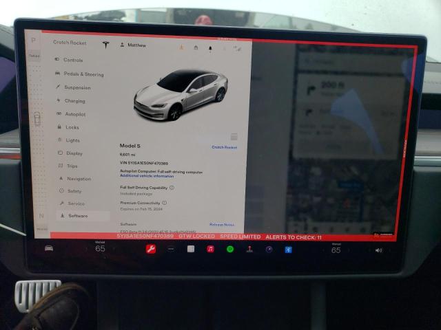 Photo 9 from auction – 2022 TESLA MODEL S with VIN 5YJSA1E50NF470389