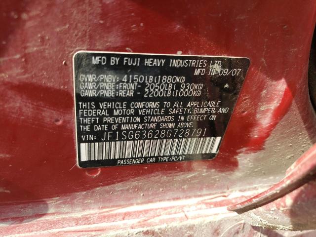 Photo 14 from auction – 2008 SUBARU FORESTER 2 with VIN JF1SG63628G728791