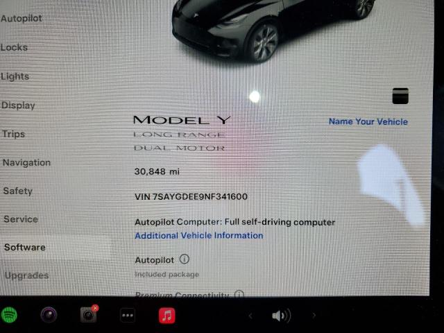 Photo 9 from auction – 2022 TESLA MODEL Y with VIN 7SAYGDEE9NF341600