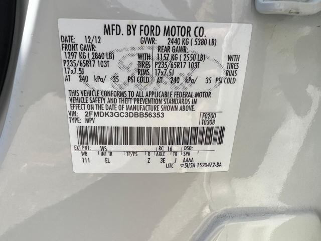 Photo 10 from auction – 2013 FORD EDGE SE with VIN 2FMDK3GC3DBB56353