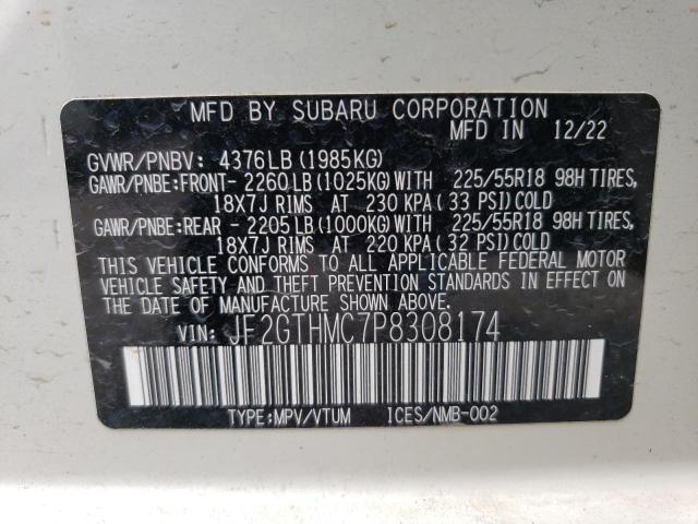 Photo 14 from auction – 2023 SUBARU CROSSTREK with VIN JF2GTHMC7P8308174