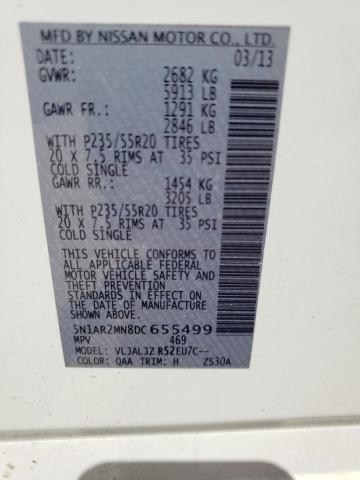 Photo 14 from auction – 2013 NISSAN PATHFINDER with VIN 5N1AR2MN8DC655499