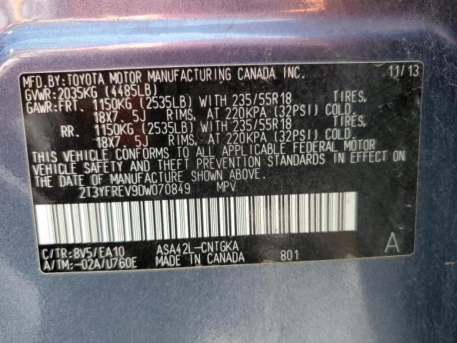 Photo 14 from auction – 2013 TOYOTA RAV4 LIMIT with VIN 2T3YFREV9DW070849