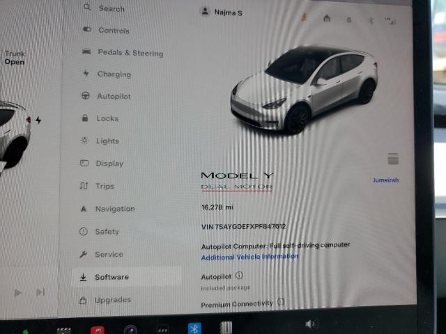 Photo 9 from auction – 2023 TESLA MODEL Y with VIN 7SAYGDEFXPF847612
