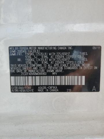 Photo 14 from auction – 2011 TOYOTA RAV4 with VIN 2T3ZF4DV6BW088960