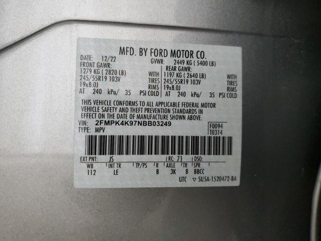 Photo 14 from auction – 2022 FORD EDGE TITAN with VIN 2FMPK4K97NBB03249