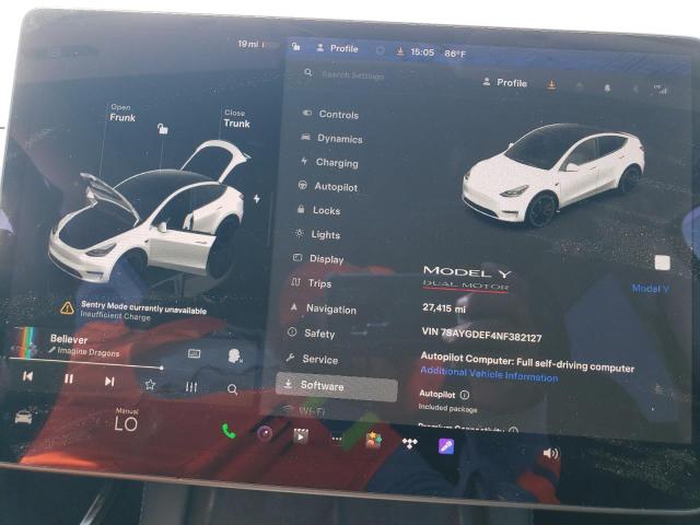 Photo 9 from auction – 2022 TESLA MODEL Y with VIN 7SAYGDEF4NF382127