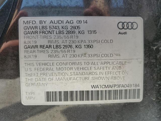 Photo 14 from auction – 2015 AUDI Q5 TDI PRE with VIN WA1CMAFP3FA049184