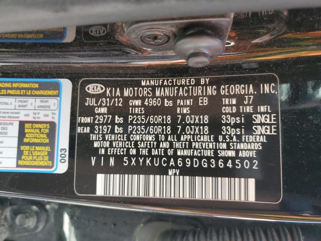 Photo 14 from auction – 2013 KIA SORENTO EX with VIN 5XYKUCA69DG364502