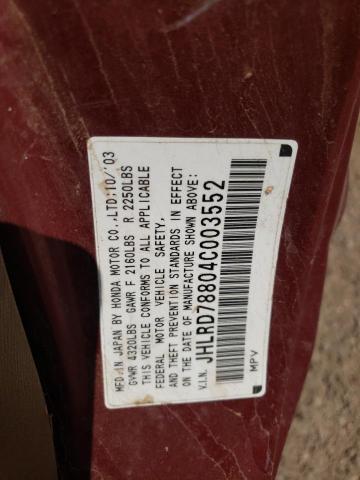 Photo 14 from auction – 2004 HONDA CR-V EX with VIN JHLRD78804C003552