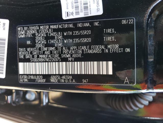 Photo 14 from auction – 2022 TOYOTA HIGHLANDER with VIN 5TDDZRBH7NS226975