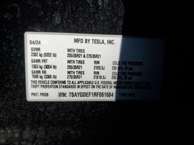 Photo 14 from auction – 2024 TESLA MODEL Y with VIN 7SAYGDEF1RF061684