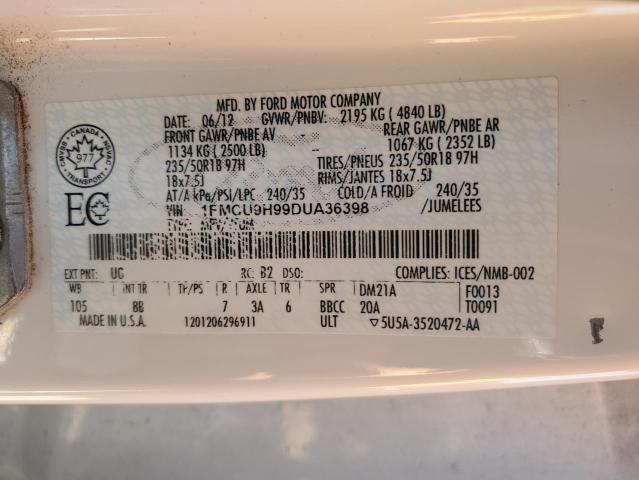 Photo 14 from auction – 2013 FORD ESCAPE SEL with VIN 1FMCU9H99DUA36398