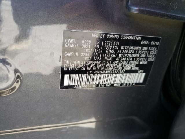 Photo 14 from auction – 2019 SUBARU ASCENT with VIN 4S4WMAAD5K3421697