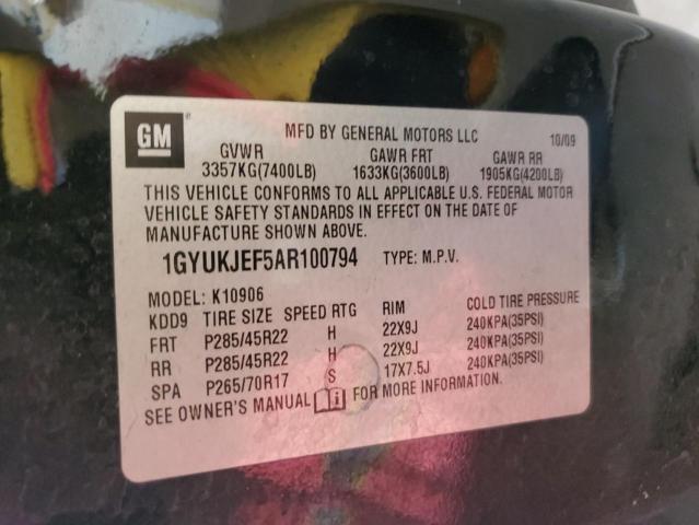 Photo 14 from auction – 2010 CADILLAC ESCALADE E with VIN 1GYUKJEF5AR100794
