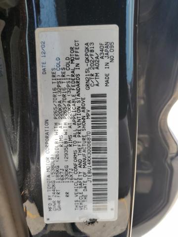 Photo 14 from auction – 2003 TOYOTA 4RUNNER SR with VIN JTEBU14RX30006870