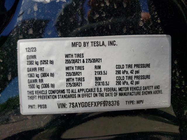 Photo 14 from auction – 2023 TESLA MODEL Y with VIN 7SAYGDEFXPF978376