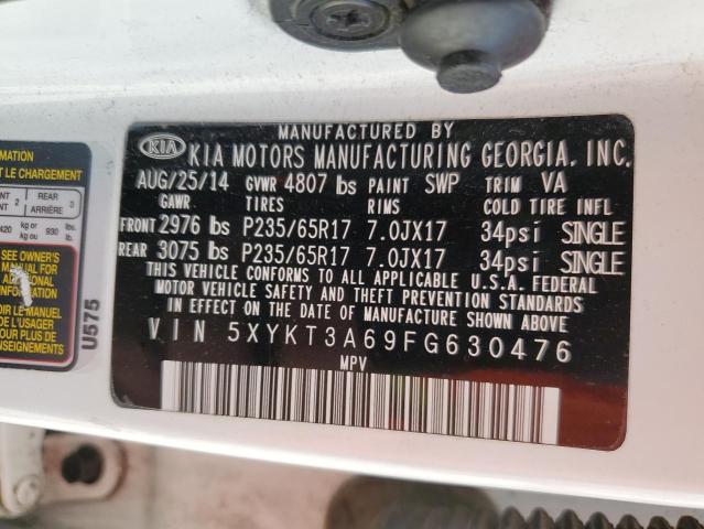 Photo 14 from auction – 2015 KIA SORENTO LX with VIN 5XYKT3A69FG630476