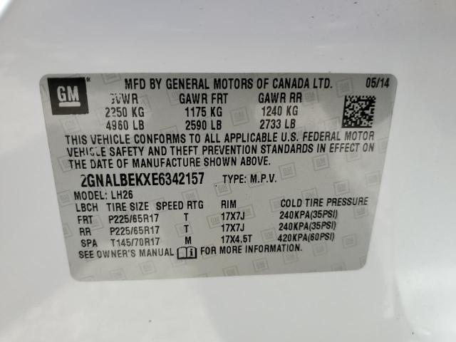 Photo 14 from auction – 2014 CHEVROLET EQUINOX LT with VIN 2GNALBEKXE6342157