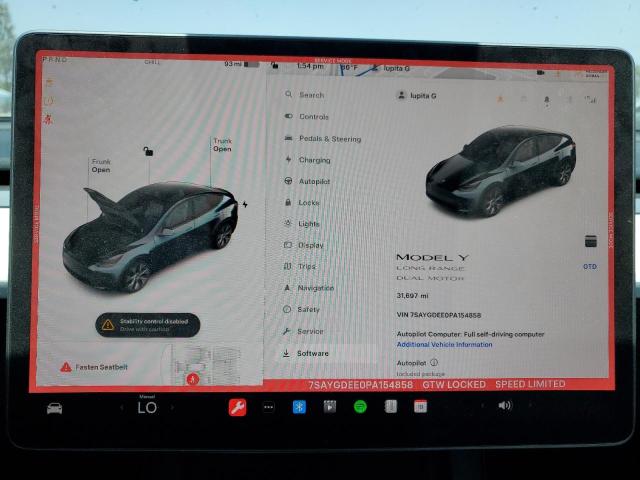 Photo 9 from auction – 2023 TESLA MODEL Y with VIN 7SAYGDEE0PA154858