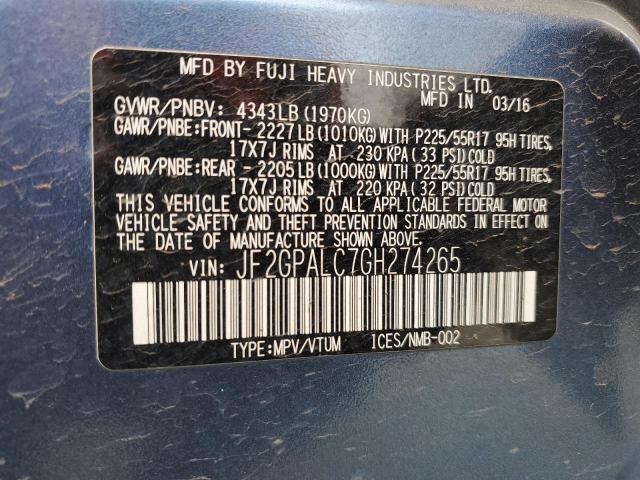 Photo 14 from auction – 2016 SUBARU CROSSTREK with VIN JF2GPALC7GH274265