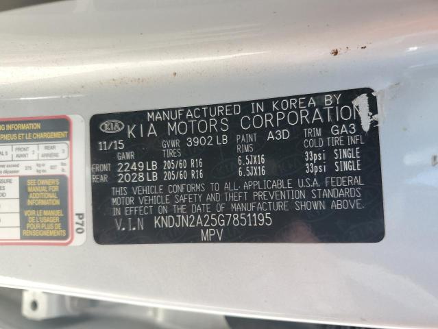 Photo 14 from auction – 2016 KIA SOUL with VIN KNDJN2A25G7851195