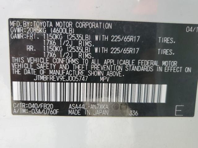Photo 14 from auction – 2014 TOYOTA RAV4 LE with VIN JTMBFREV9EJ005747