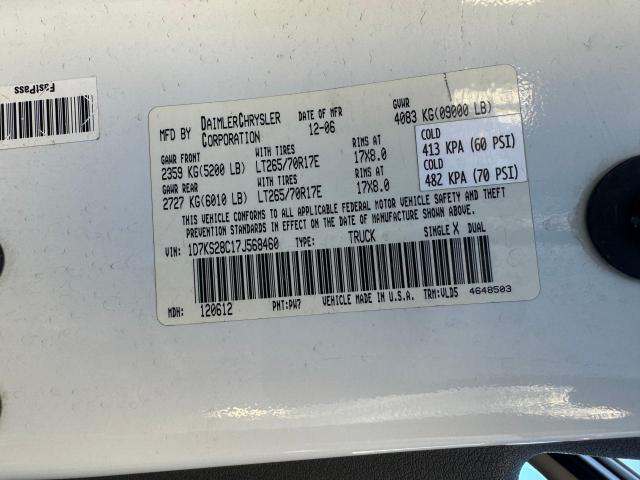 Photo 10 from auction – 2007 DODGE RAM 2500 S with VIN 1D7KS28C17J568460