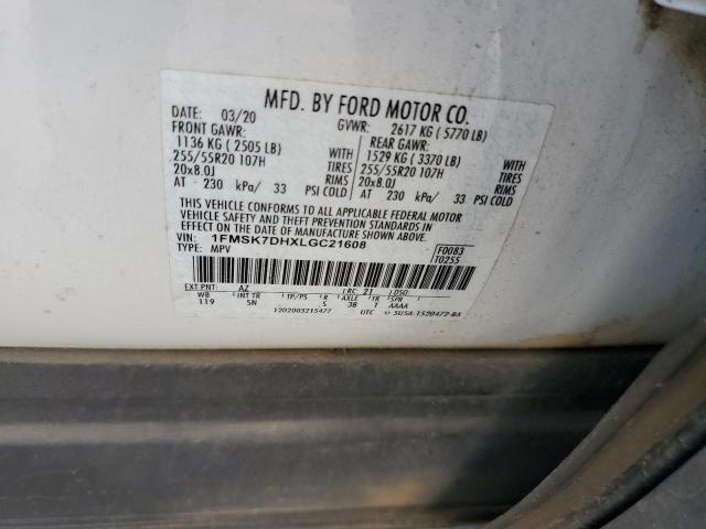 Photo 14 from auction – 2020 FORD EXPLORER X with VIN 1FMSK7DHXLGC21608