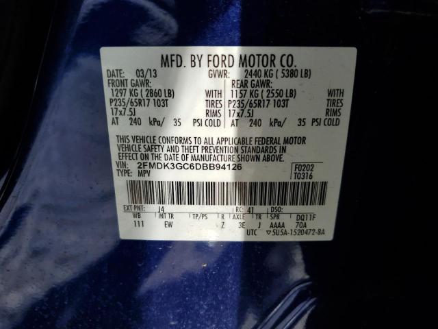Photo 14 from auction – 2013 FORD EDGE SE with VIN 2FMDK3GC6DBB94126
