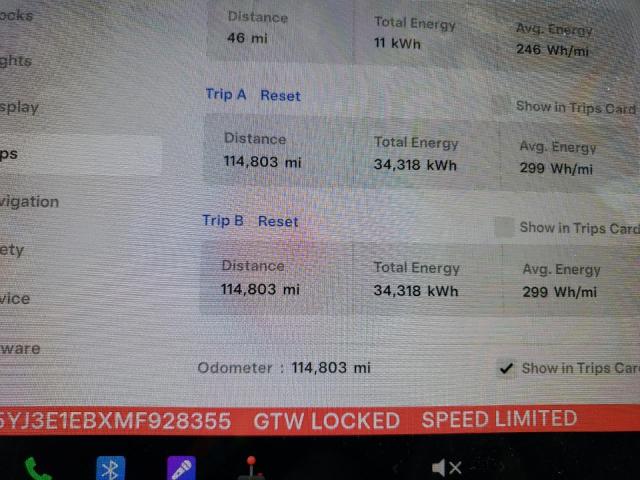 Photo 9 from auction – 2021 TESLA MODEL 3 with VIN 5YJ3E1EBXMF928355