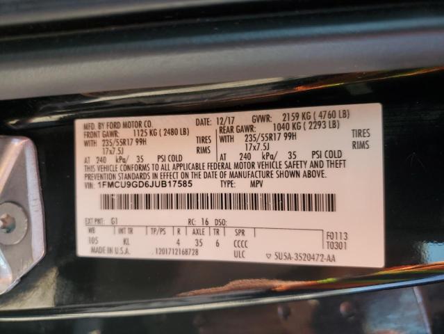 Photo 14 from auction – 2018 FORD ESCAPE SE with VIN 1FMCU9GD6JUB17585