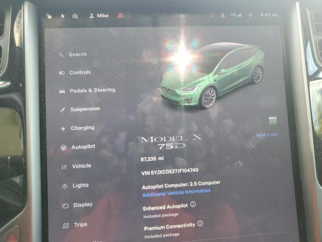 Photo 9 from auction – 2018 TESLA MODEL X with VIN 5YJXCDE27JF104740