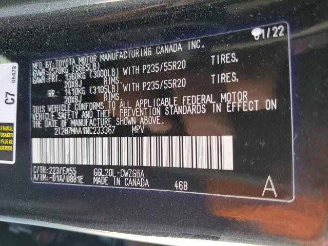 Photo 14 from auction – 2022 LEXUS RX 350 with VIN 2T2HZMAA1NC233367