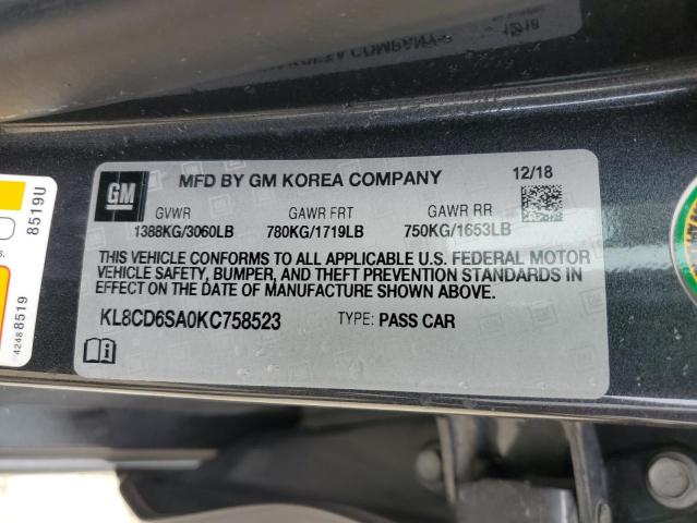 Photo 14 from auction – 2019 CHEVROLET SPARK 1LT with VIN KL8CD6SA0KC758523