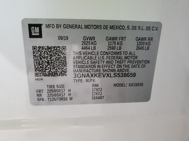 Photo 14 from auction – 2020 CHEVROLET EQUINOX LT with VIN 3GNAXKEVXLS538659