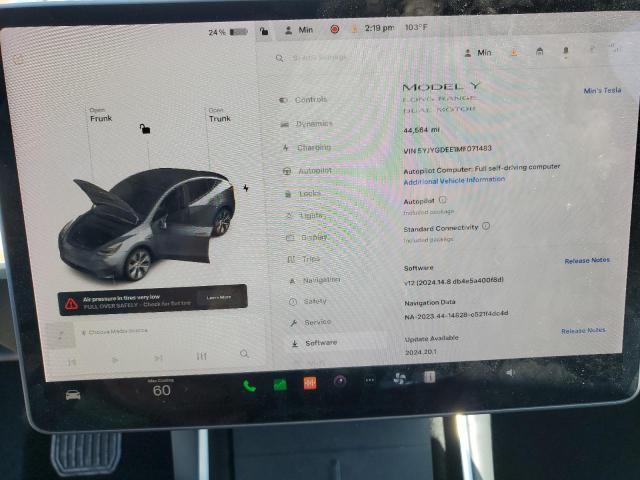 Photo 9 from auction – 2021 TESLA MODEL Y with VIN 5YJYGDEE1MF071483