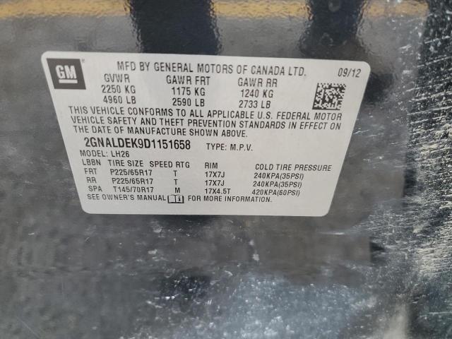Photo 14 from auction – 2013 CHEVROLET EQUINOX LT with VIN 2GNALDEK9D1151658
