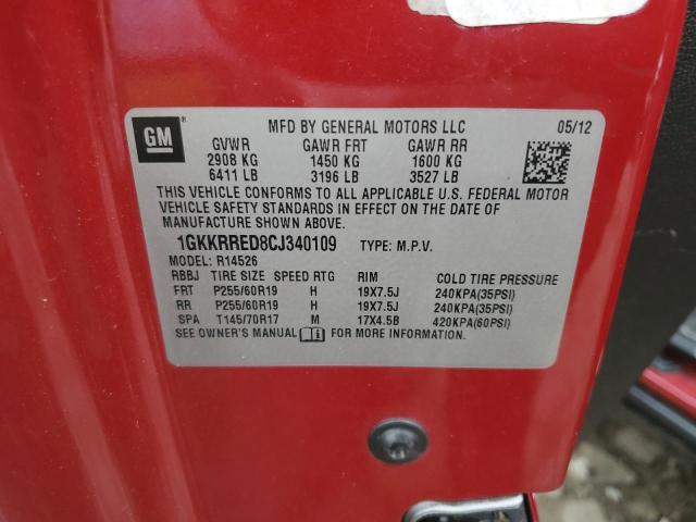 Photo 14 from auction – 2012 GMC ACADIA SLT with VIN 1GKKRRED8CJ340109