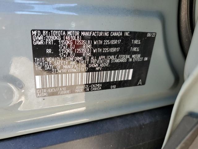 Photo 14 from auction – 2022 TOYOTA RAV4 XLE with VIN 2T3W1RFVXNW221817