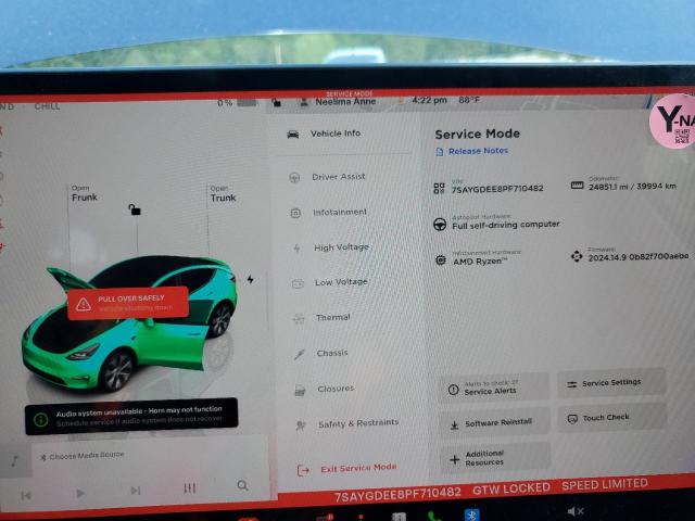 Photo 9 from auction – 2023 TESLA MODEL Y with VIN 7SAYGDEE8PF710482