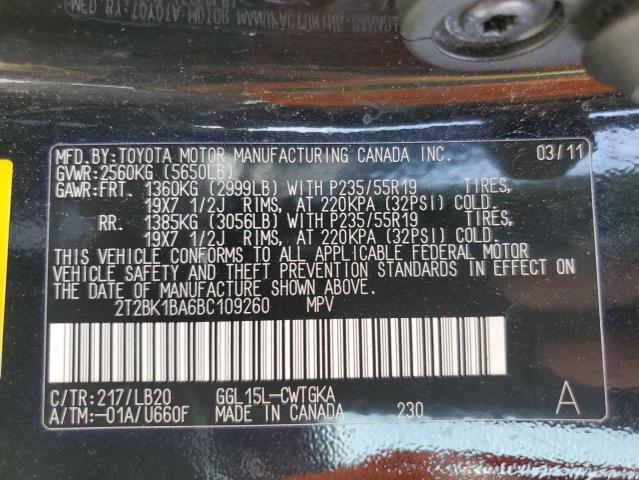 Photo 14 from auction – 2011 LEXUS RX 350 with VIN 2T2BK1BA6BC109260