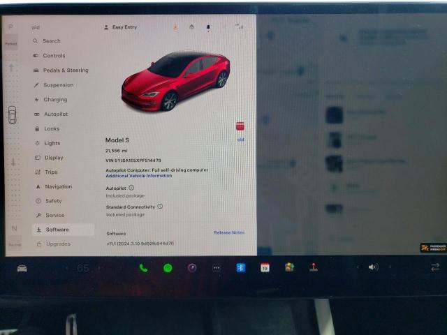 Photo 9 from auction – 2023 TESLA MODEL S with VIN 5YJSA1E5XPF514479