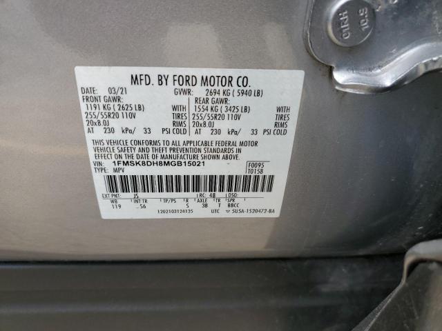 Photo 14 from auction – 2021 FORD EXPLORER X with VIN 1FMSK8DH8MGB15021