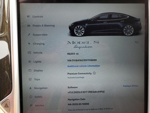 Photo 9 from auction – 2013 TESLA MODEL S with VIN 5YJSA1AG1DFP08689