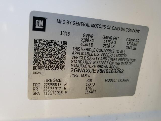 Photo 14 from auction – 2019 CHEVROLET EQUINOX LT with VIN 2GNAXUEV8K6163363